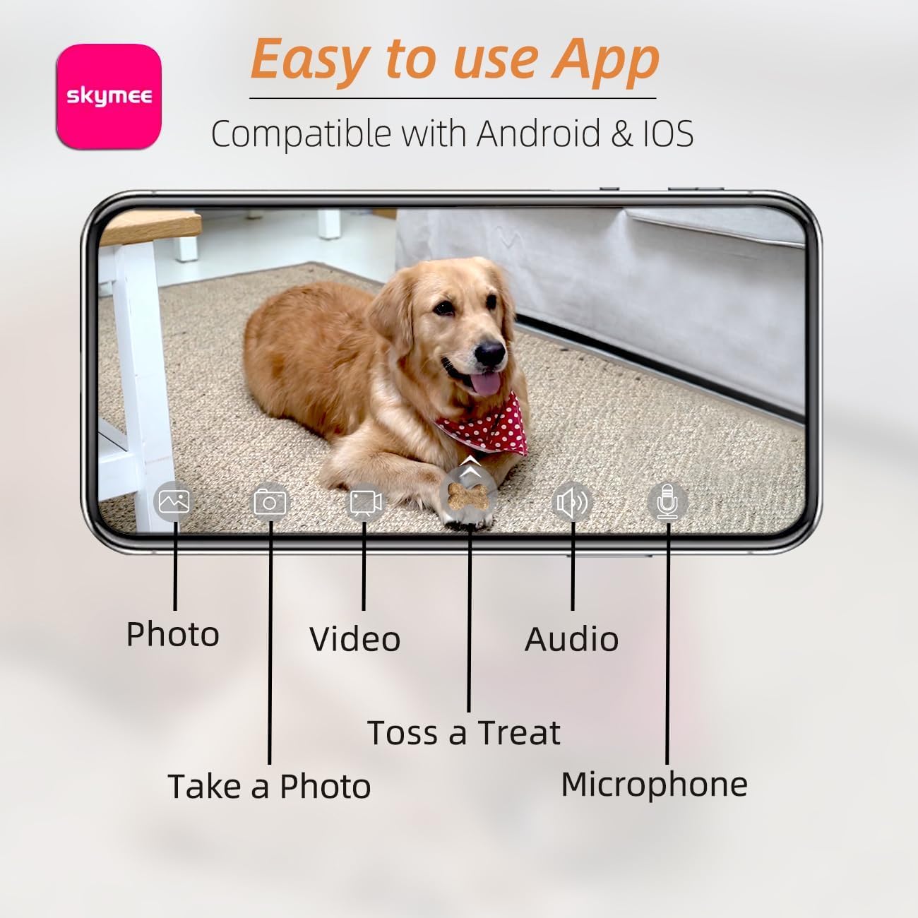 SKYMEE two-way audio feature enables real-time communication and calming interactions.
