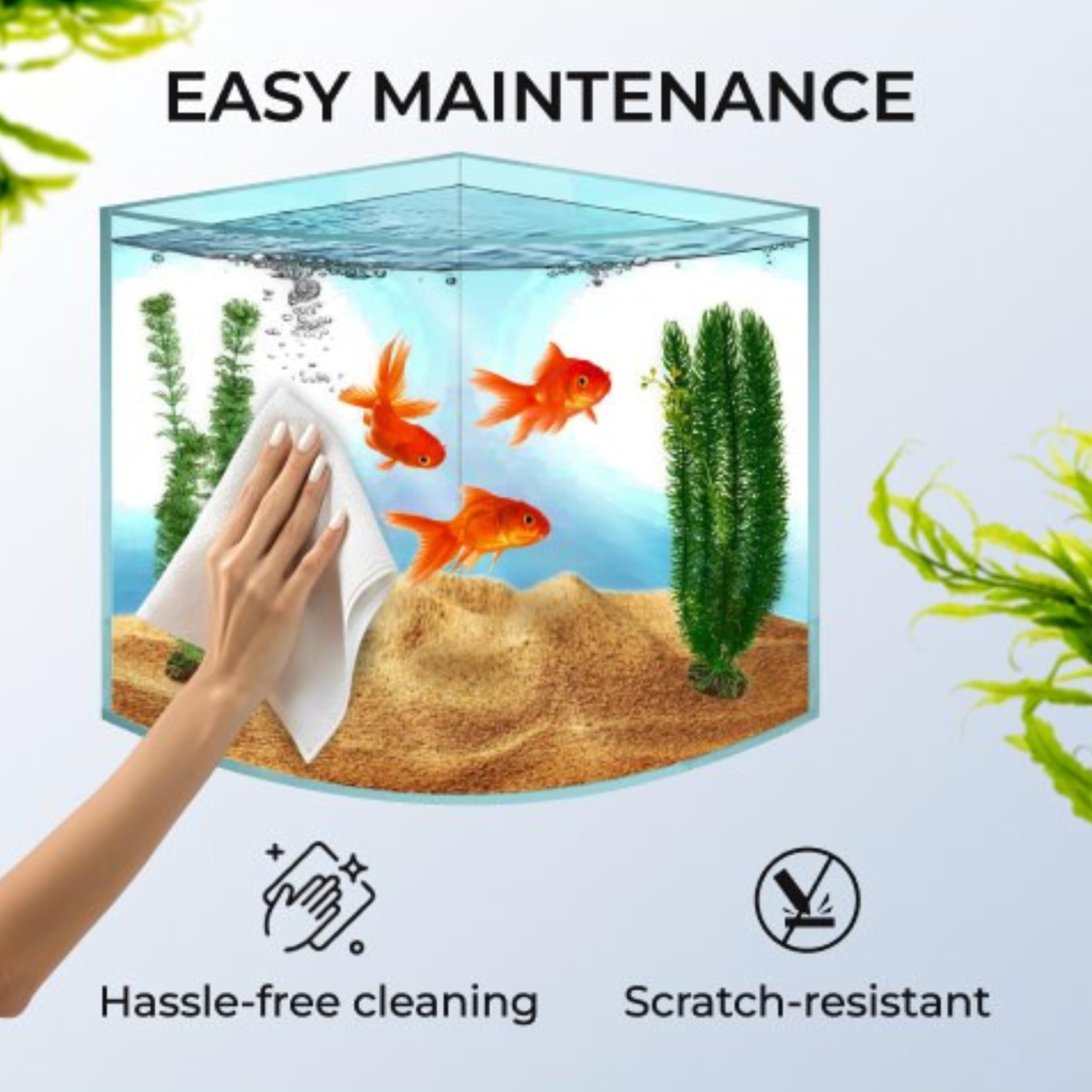 Skywin Corner Fish Tank packaging shot shows sturdy box and safe shipment to protect the tank.