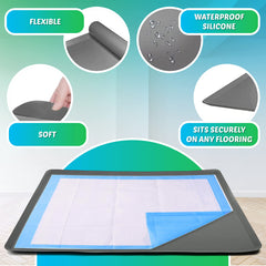 Skywin dog pad holder tray portable and rollable for quick cleanup and travel use.