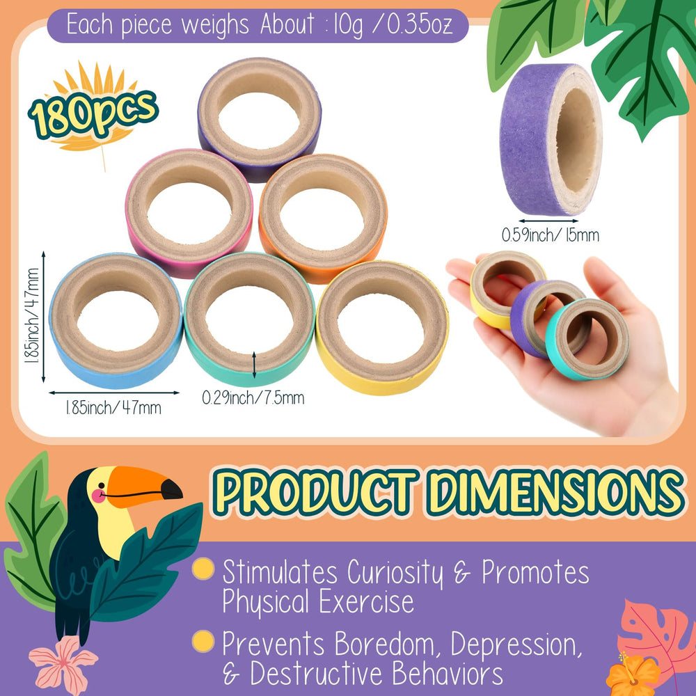 Skyygemm bagels bird toy shows 1.85-inch diameter for safe chewing and shredding