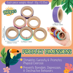 Skyygemm bagels bird toy shows 1.85-inch diameter for safe chewing and shredding