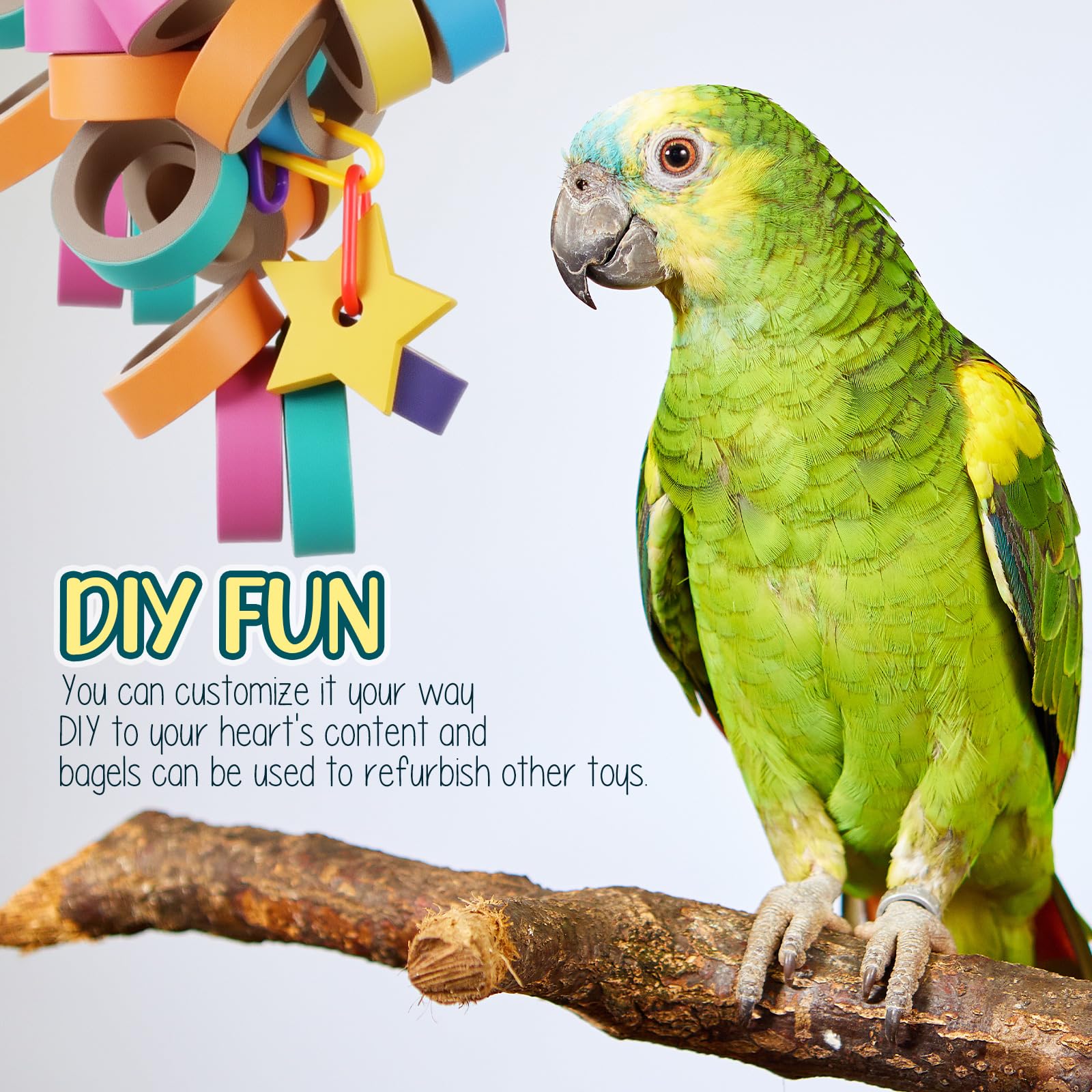 Skyygemm bagels bird toy foraging play supports enrichment and activity