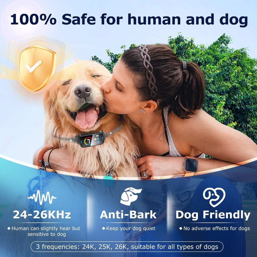 SLAYKAM upgrade bark collar digital-led-display shows mode and life data for easy training