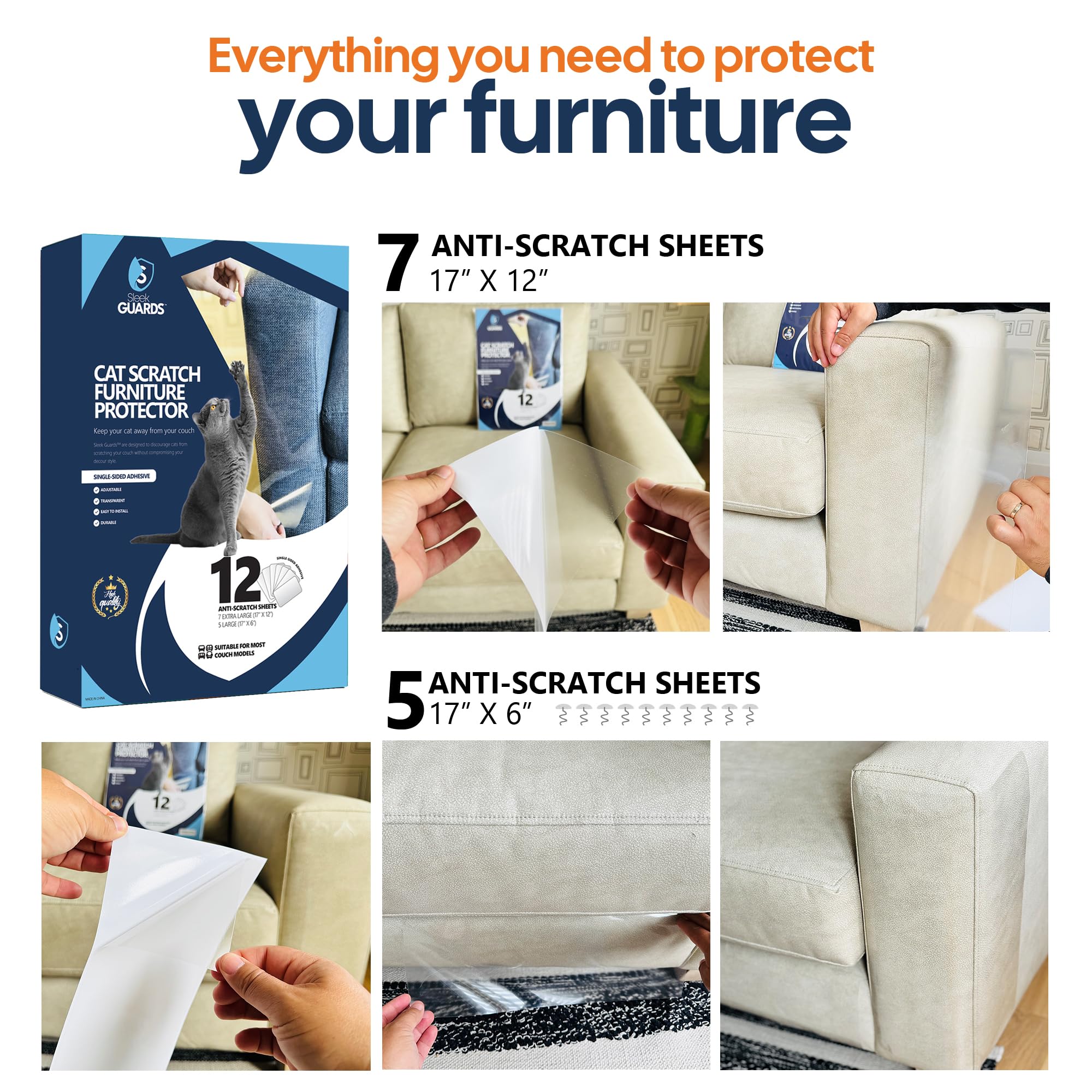 Sleek Guards twist pins secure-fit for a snug, non-slip install.
