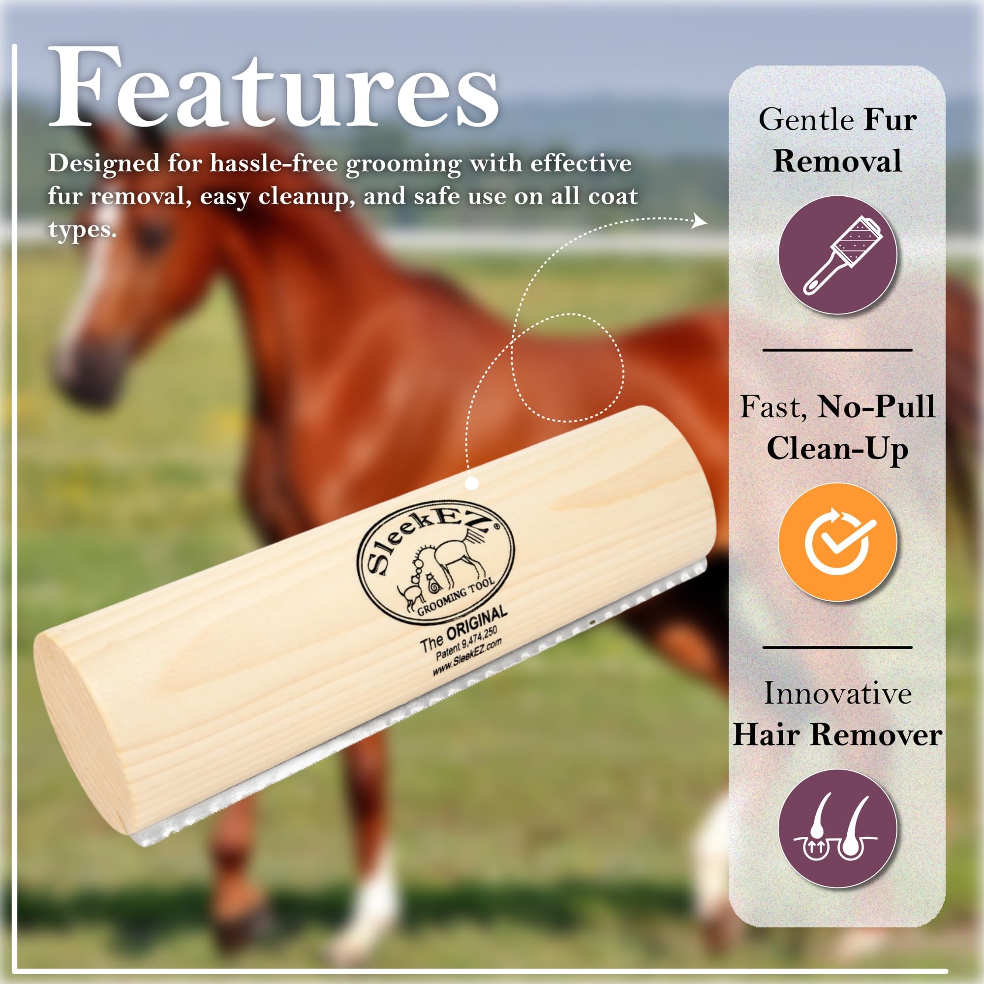SleekEZ all-hair-types usage on various animals demonstrates versatility.