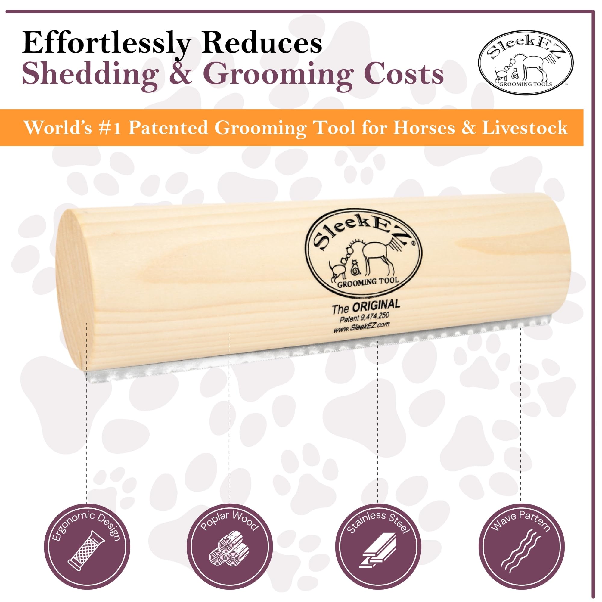 SleekEZ deshedding brush showing hair-type versatility across coats.