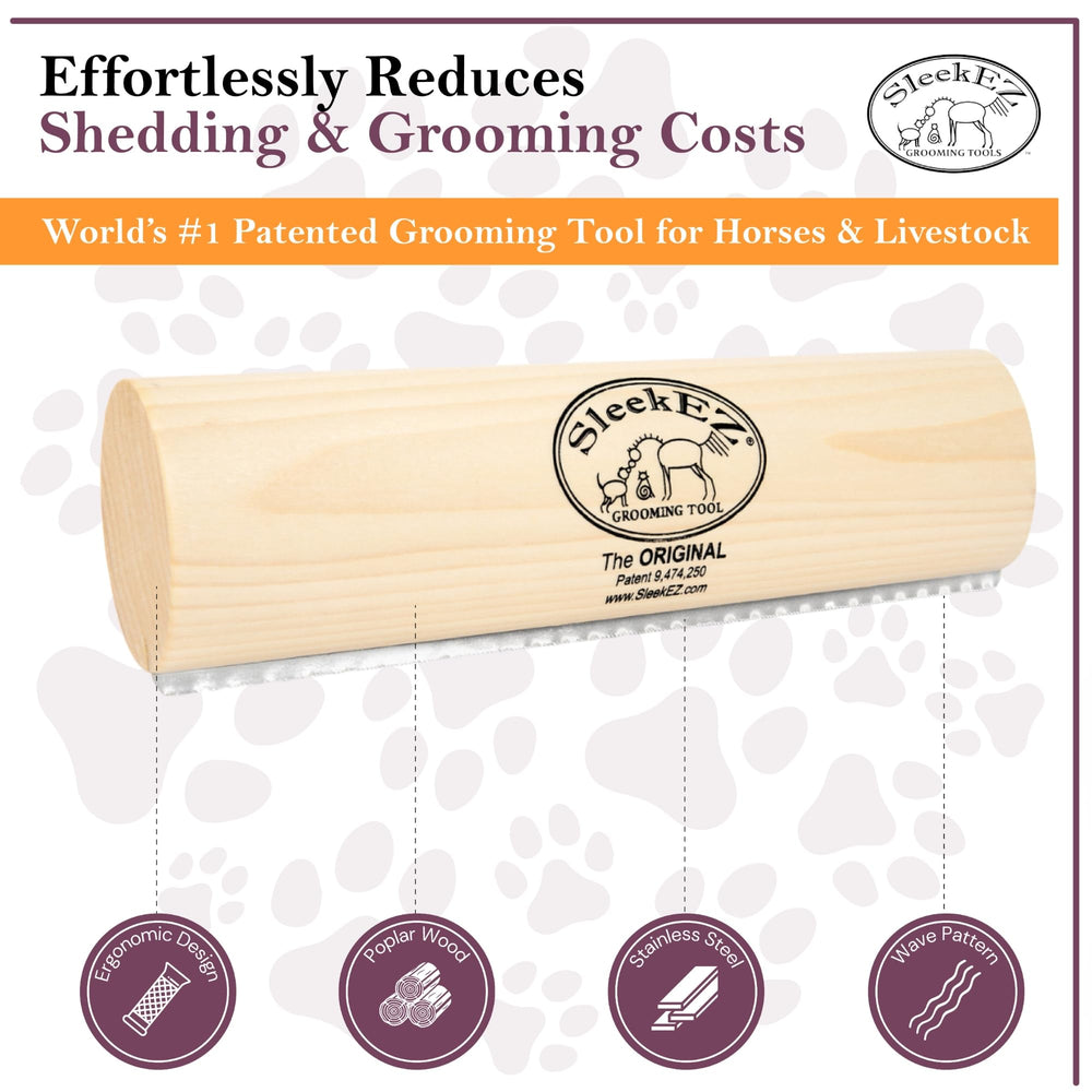 SleekEZ deshedding brush showing hair-type versatility across coats.