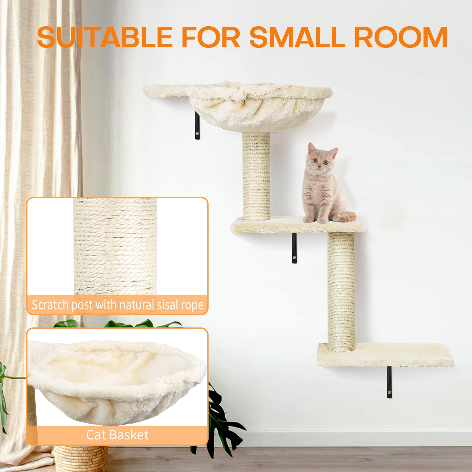 SLFYFC cat condo house mounted offers cozy retreat with space-saving design.