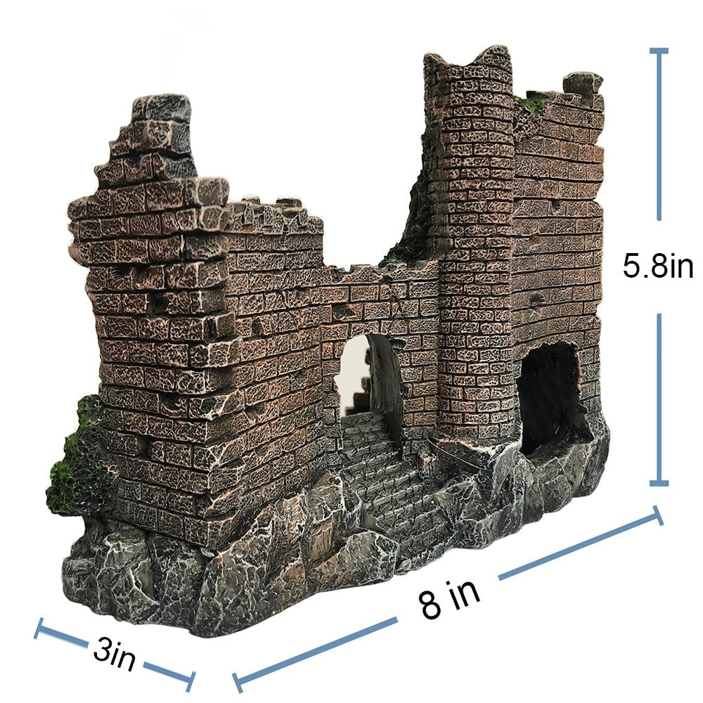 SLOCME Aquarium Castle Ornament textured surface adds visual depth to your tank