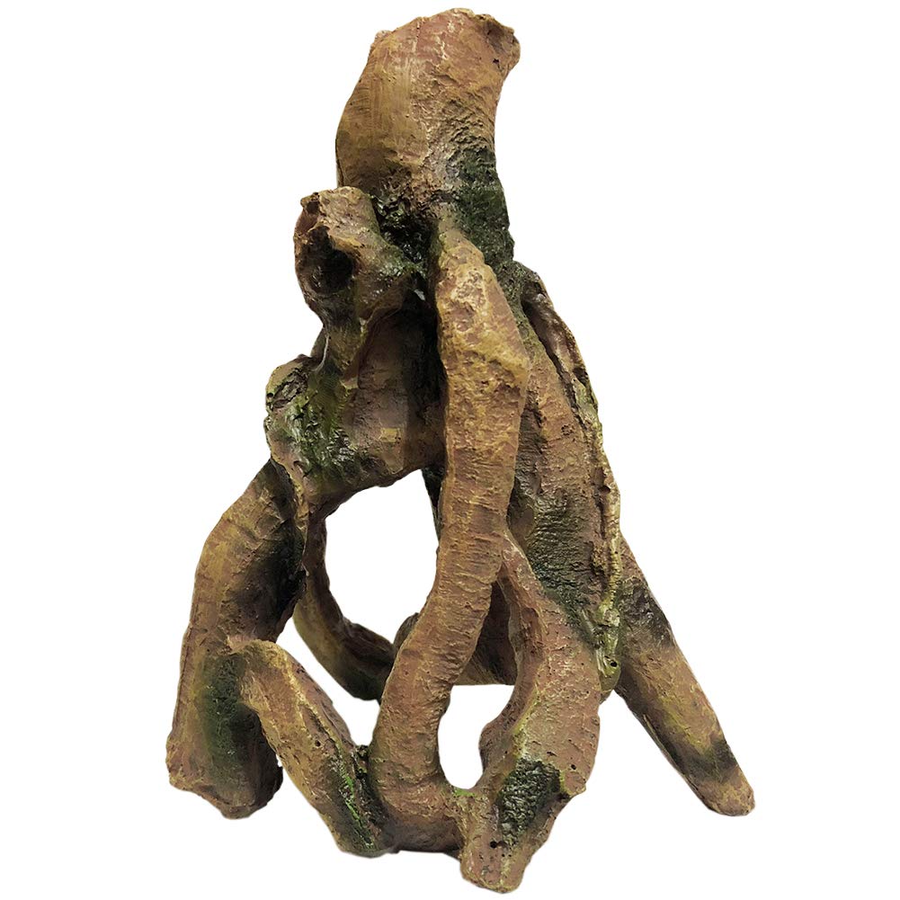 SLOCME Aquarium Resin Wood Trunk ornament top view shows natural texture and lifelike realism.