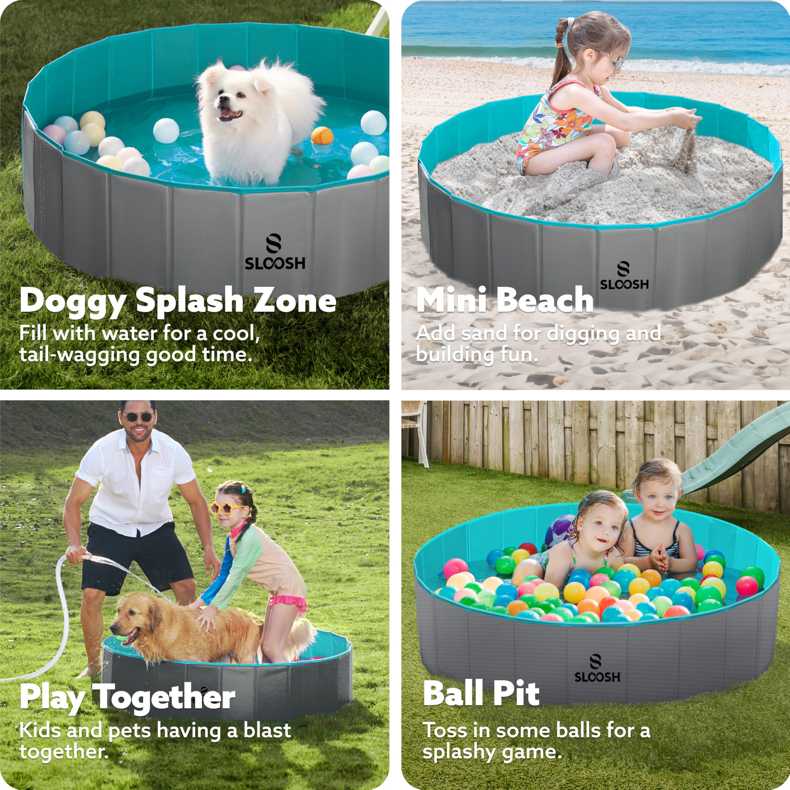 Sloosh anti-slip textured base enhances safety during water play