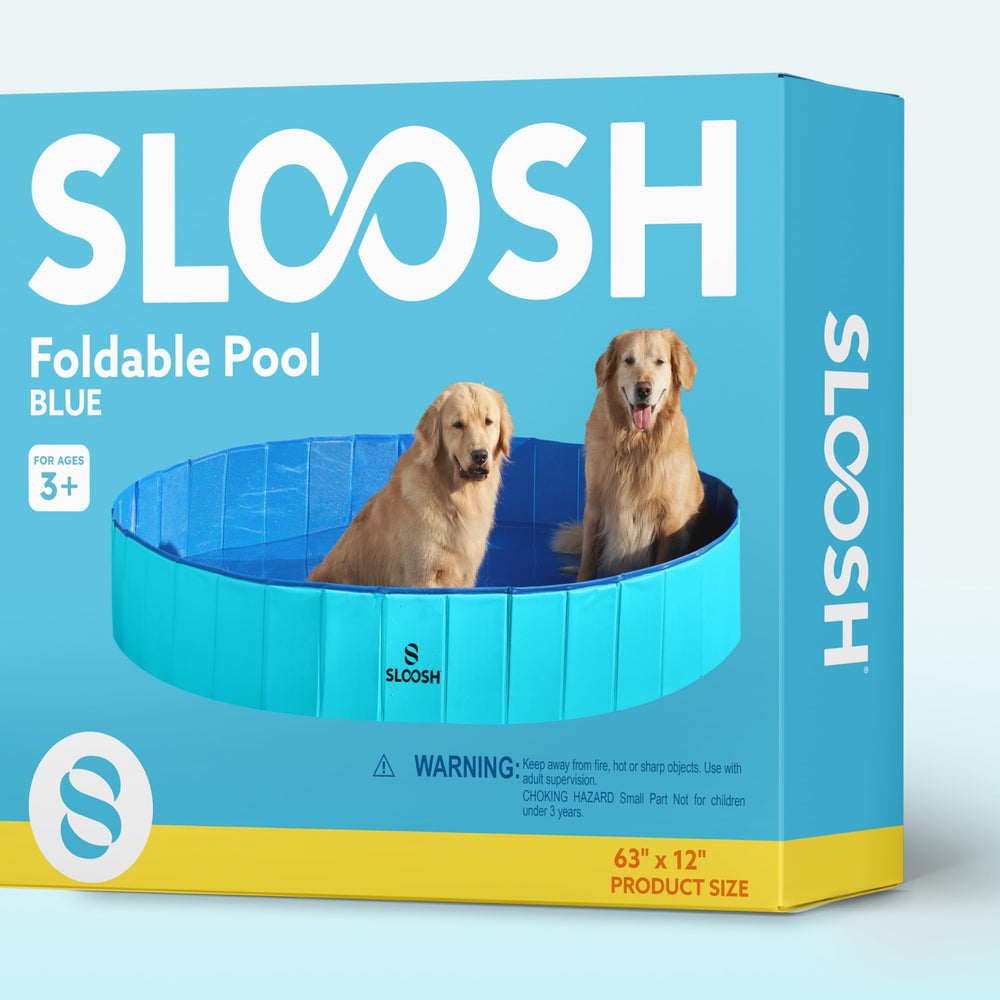 Sloosh Foldable Dog Pool drain-valve feature enables quick water release and cleaning.