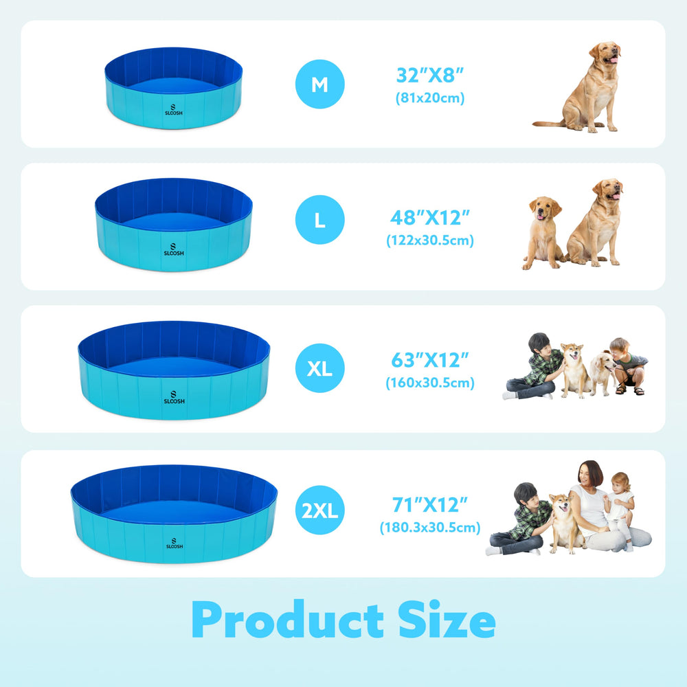 Sloosh Foldable Dog Pool suitable for indoor use and mess-free baths