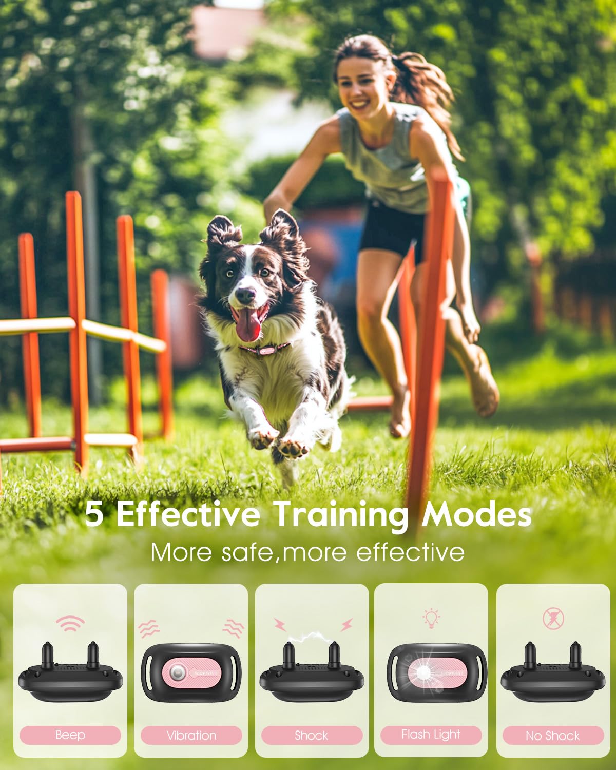 SLOPEHILL dog collar with flash light to locate your dog at night