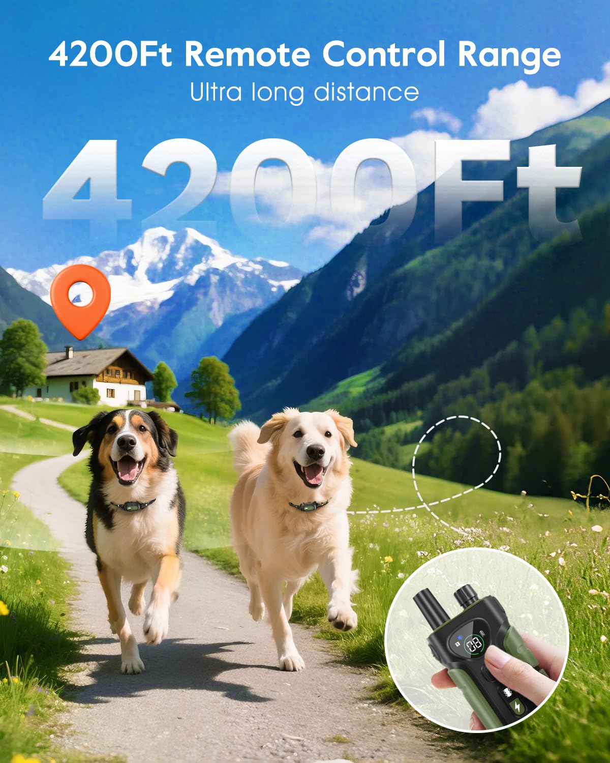 SLOPEHILL 2-pack dog collar pack-2 for simultaneous training sessions.