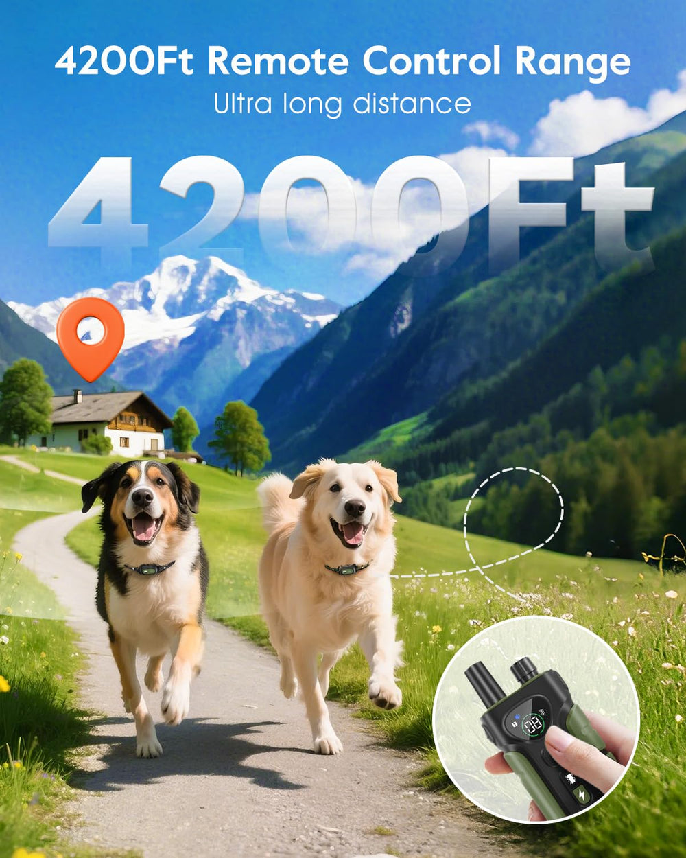 SLOPEHILL 2-pack dog collar pack-2 for simultaneous training sessions.