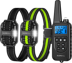SLOPEHILL dog training collar remote shows long-range control for outdoor training