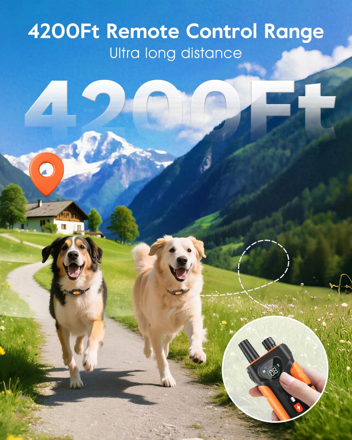SLOPEHILL remote control for two dogs enables synchronized training sessions.