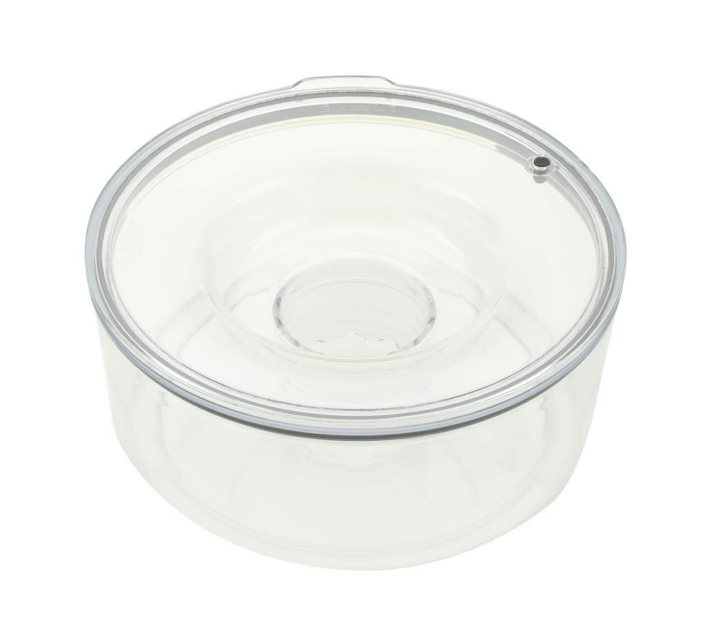 Slopper Stopper dripless water bowl shows its large-dog design with 1 gallon capacity