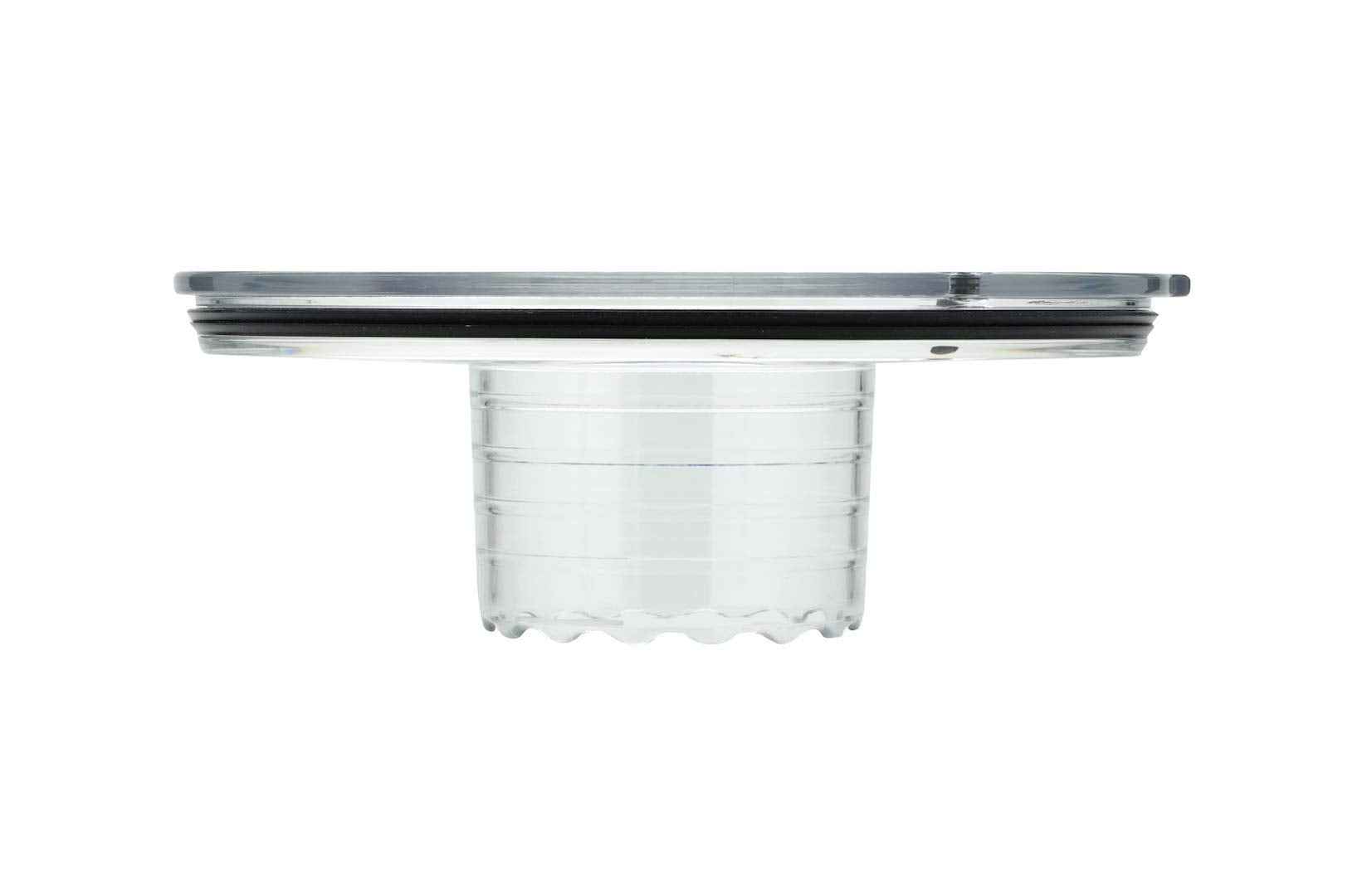 Slopper Stopper pressure plug close-up demonstrates secure closure for storage.