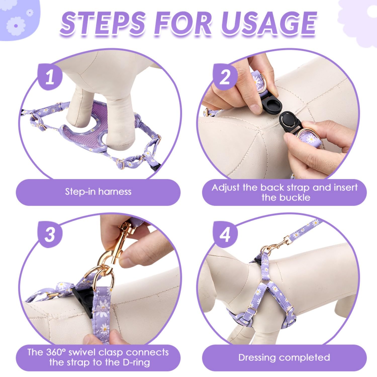 SlowTon 360 degree rotating buckle prevents leash tangling during strolls