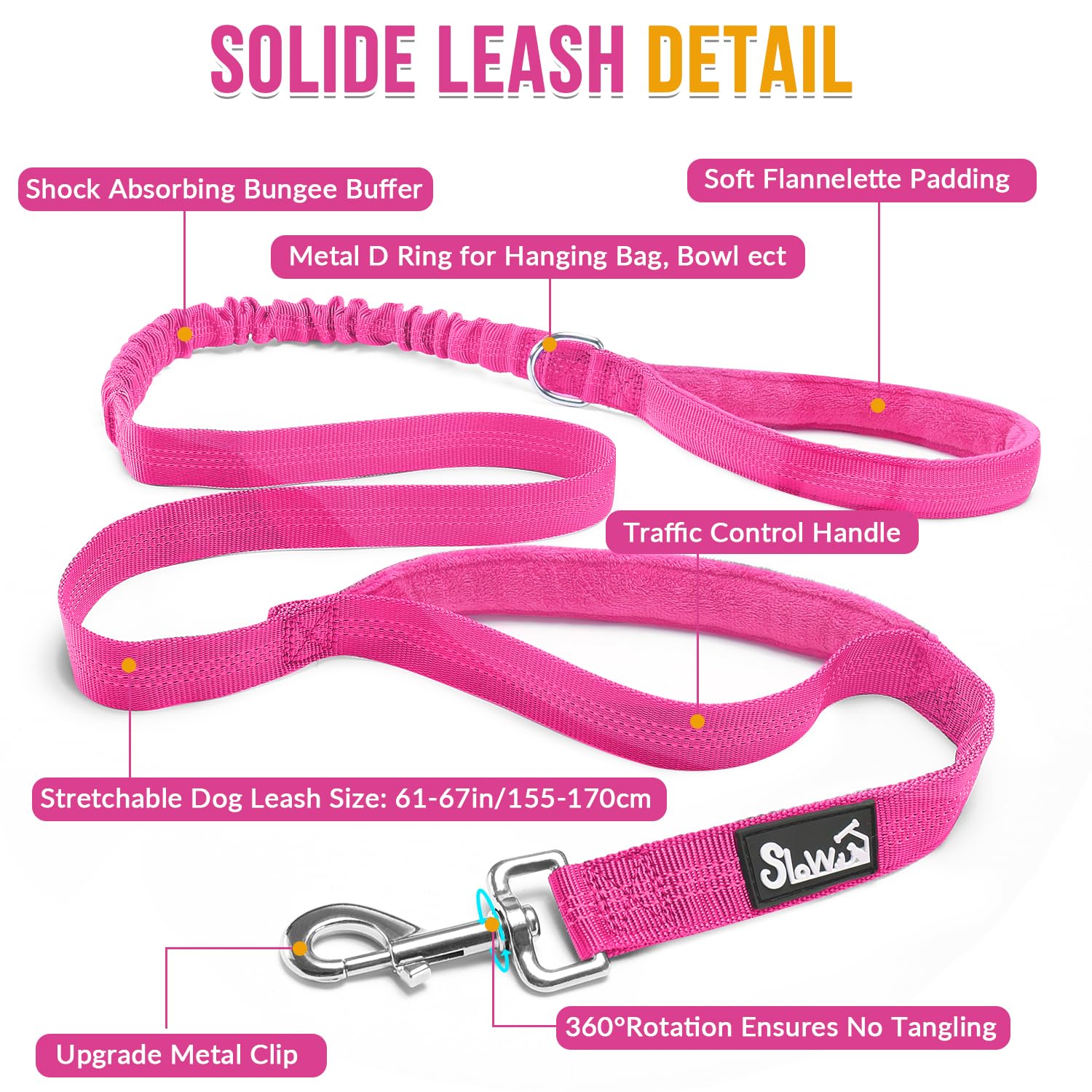 SlowTon harness with 360 swivel leash to prevent tangles during strolls
