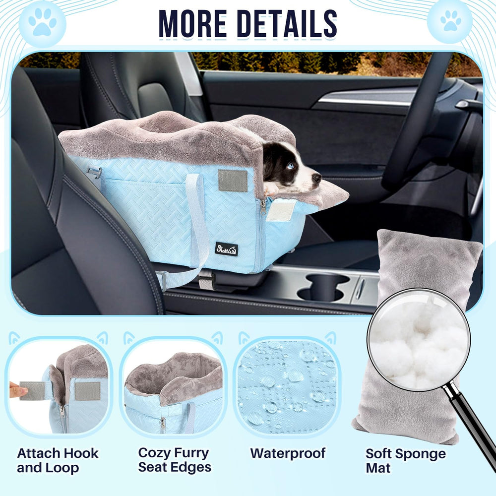 SlowTon Console Dog Car Seat adjustable pillow for better outdoor view