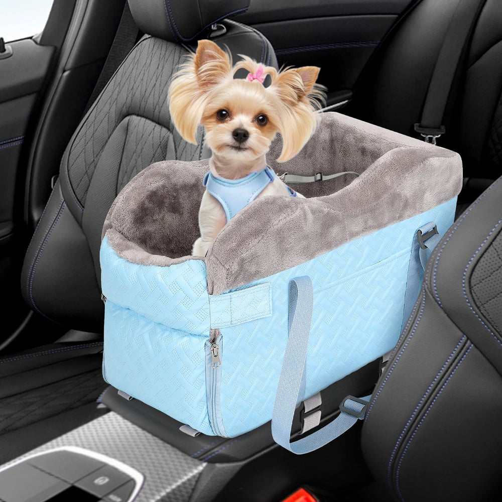 SlowTon Console Dog Car Seat pockets and carry options for on the go storage
