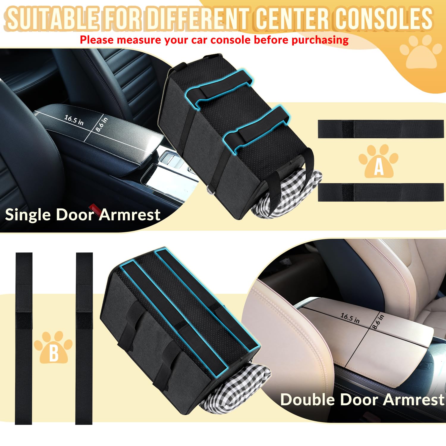 SlowTon console dog seat assembly demonstrates quick-detach straps for easy use.