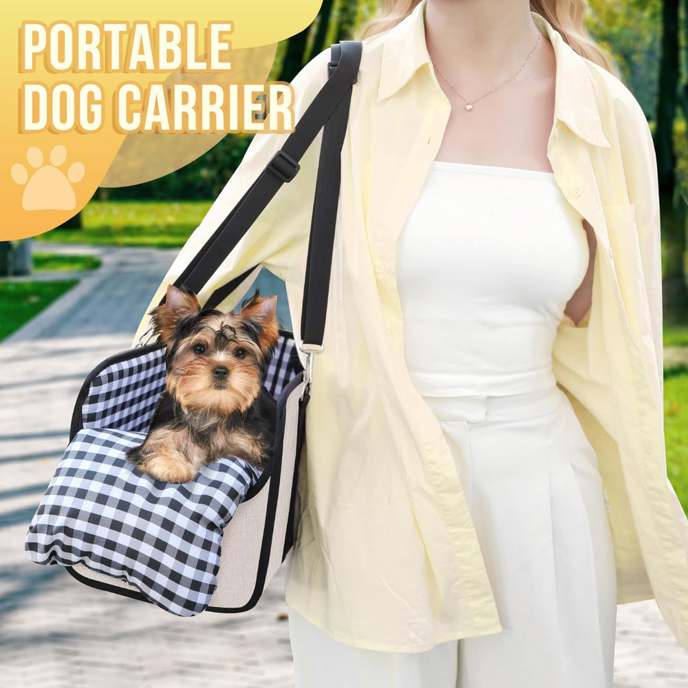 SlowTon dog seat doubles as a portable shoulder bag for travel or picnics.