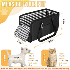 SlowTon console dog seat in-car view highlights elevated cozy space for small dogs.