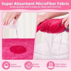 SlowTon dog bathrobe pink fabric closeup shows dense, super-absorbent microfiber