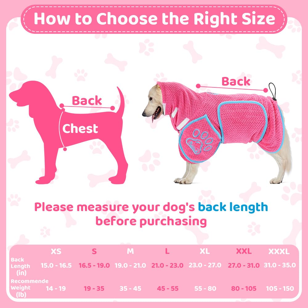 SlowTon dog bathrobe shows side pockets for easier drying