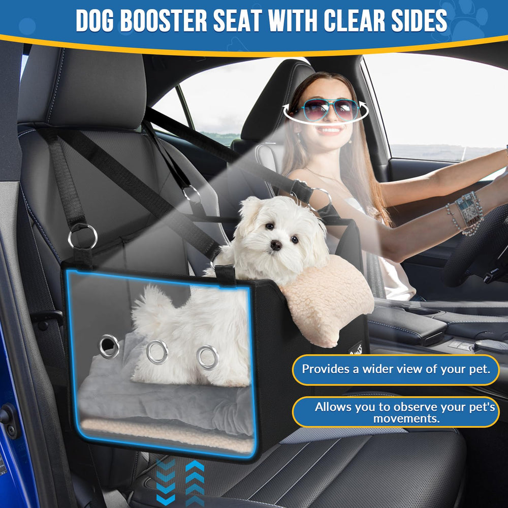 SlowTon dog car seat transparent sides let pets view surroundings for calmer journeys.