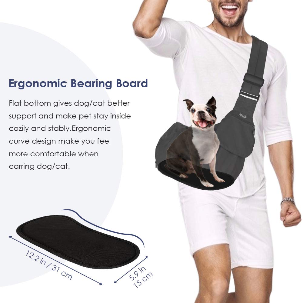 SlowTon dog carrier sling with adjustable strap for a customizable, hands-free fit.