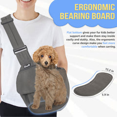 Detachable padded bottom on SlowTon sling enhances pet comfort when resting