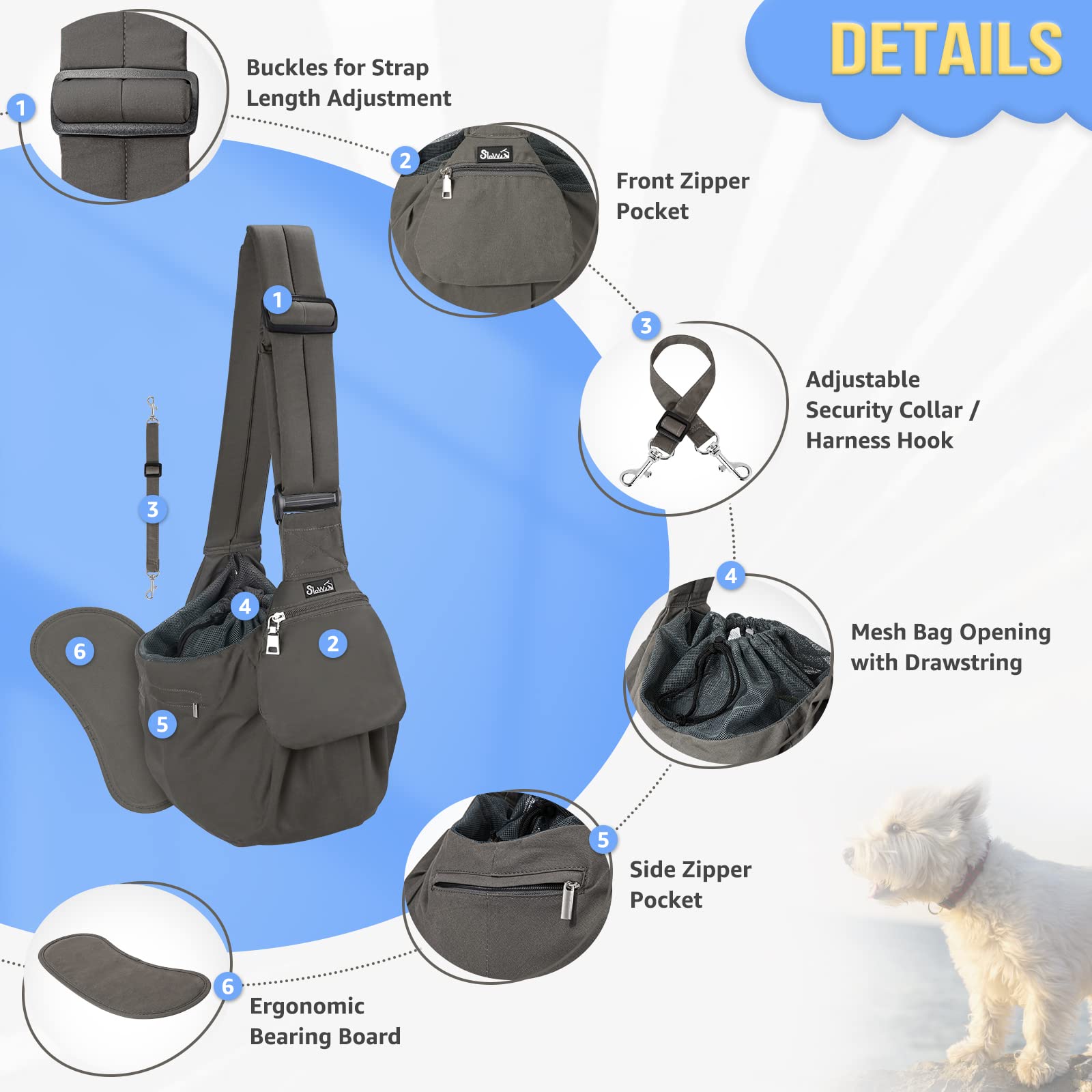 SlowTon carrier sling with drawstring mouth for easy access and secure entry