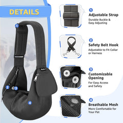SlowTon dog carrier sling front pocket keeps essentials organized.