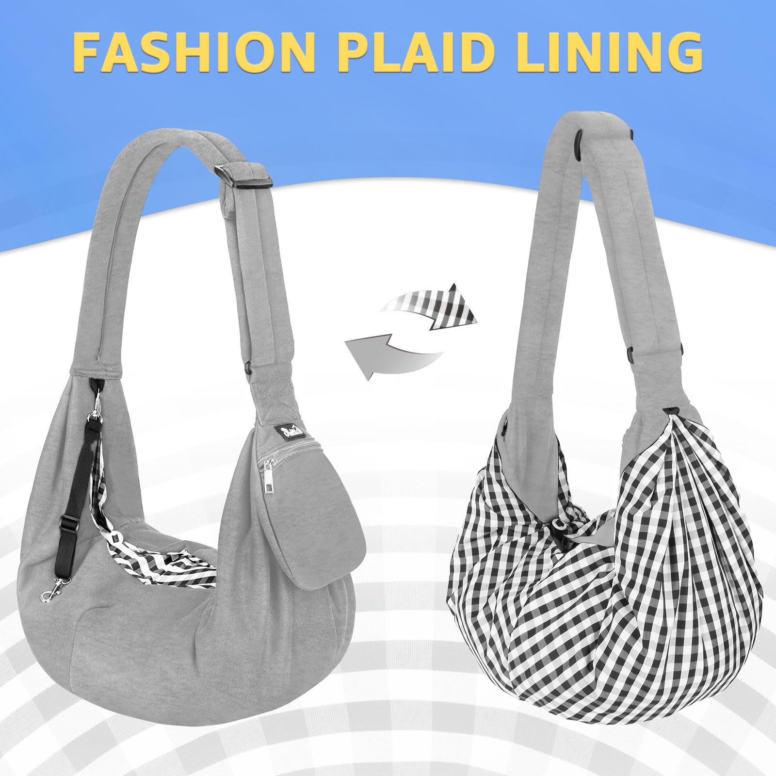 SlowTon Dog Carrier Sling grey-material texture conveys durable, soft comfort for pets