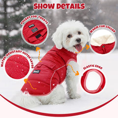 SlowTon dog coat back pocket red M provides convenient storage for treats during outings.