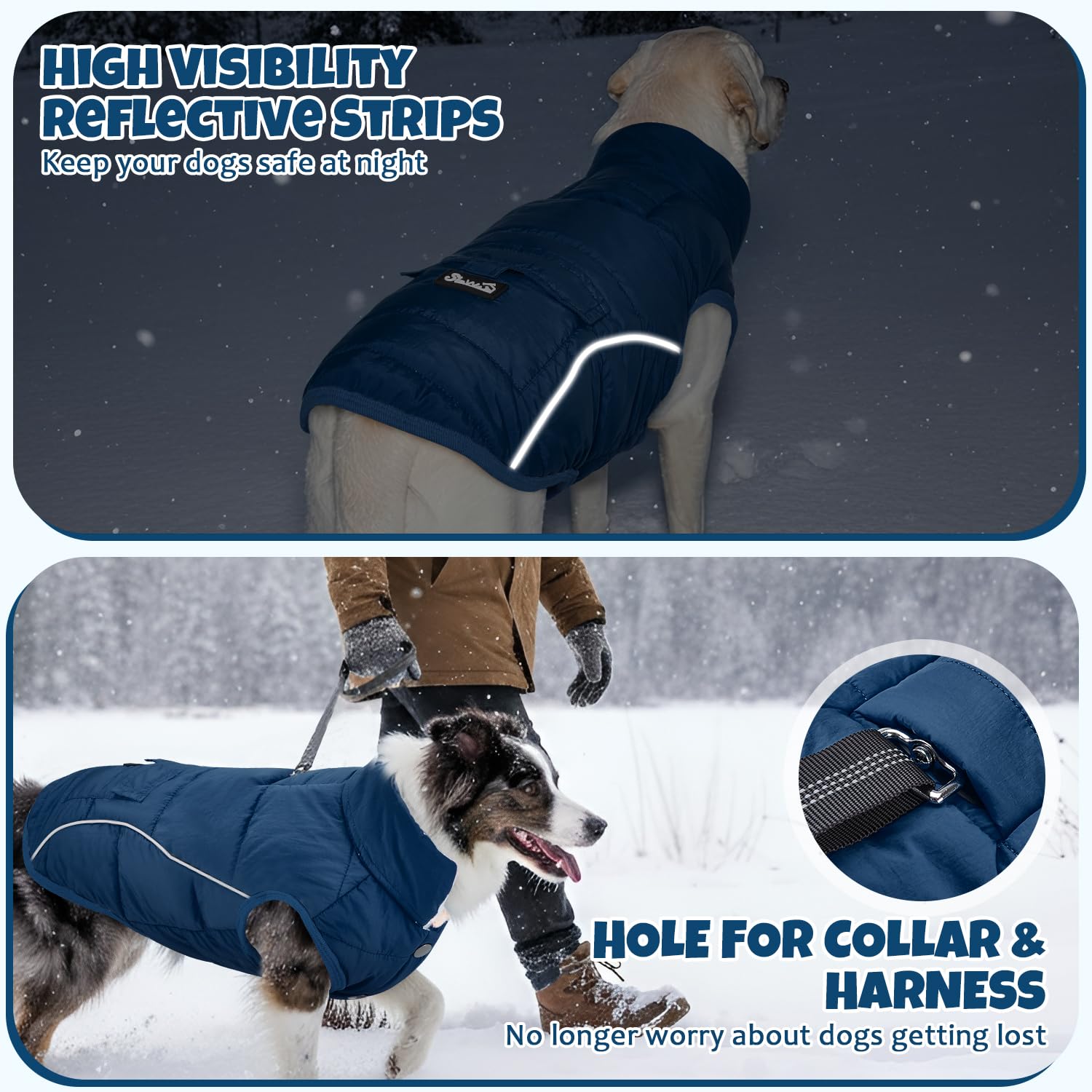 SlowTon dog coat pocket image showcasing back pocket for treats and small items.