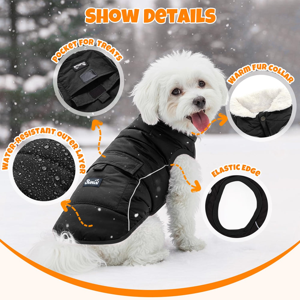 SlowTon dog coat waterproof coating protects against rain and snow.