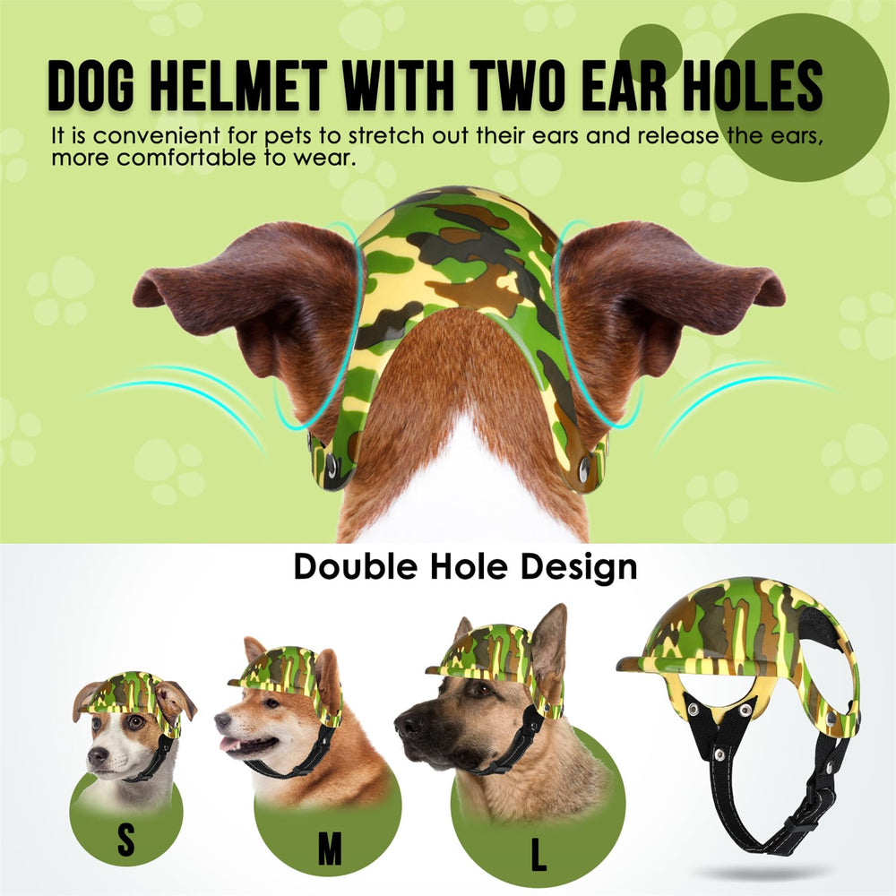 SlowTon dog goggles camouflage front view highlights UV protection for eyes.
