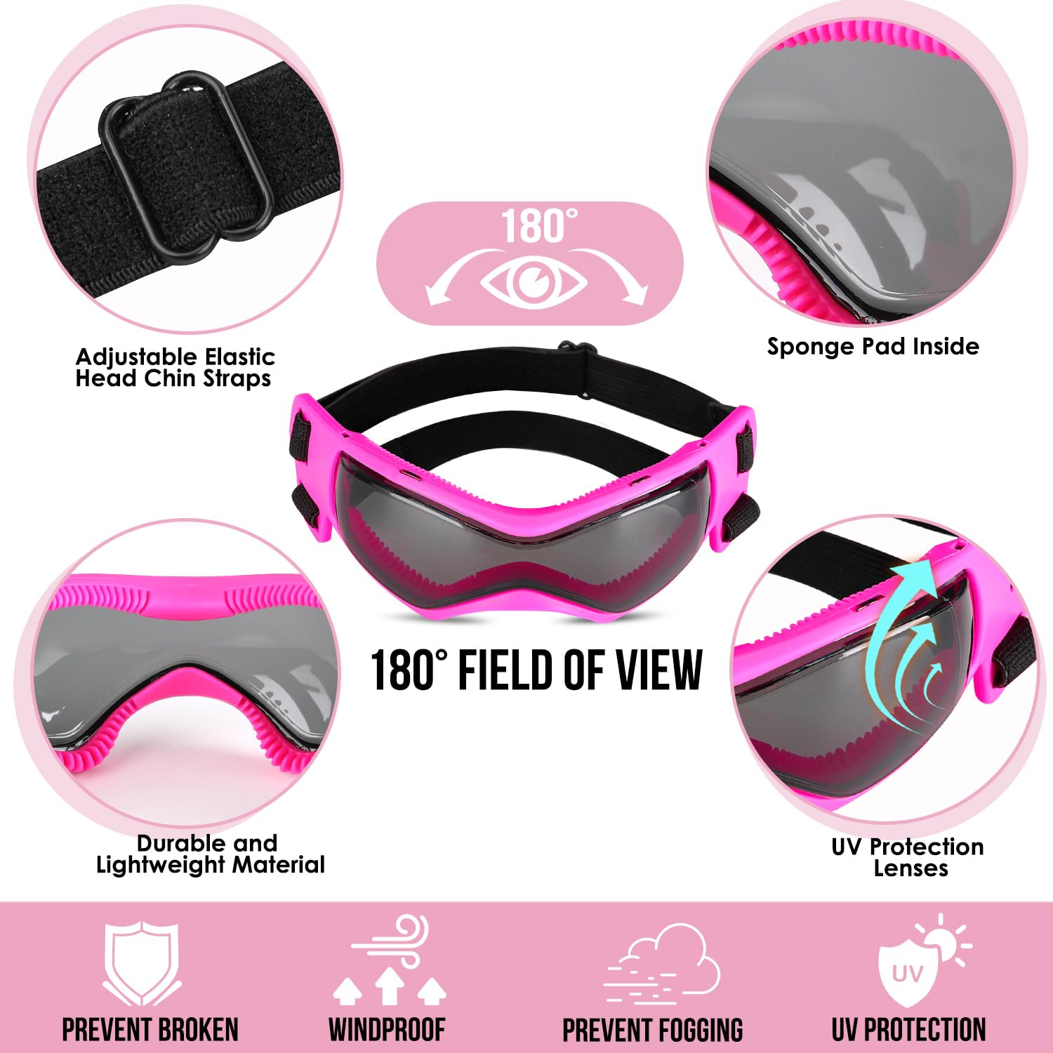 SlowTon dog goggles UV-protection close-up illustrates eye shield benefits.