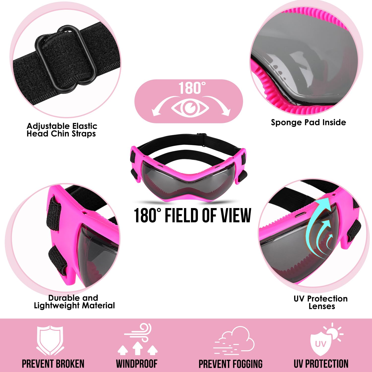 SlowTon dog goggles UV protection shields eyes on bright outdoor adventures.