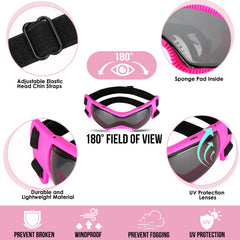 SlowTon dog goggles UV protection shields eyes on bright outdoor adventures.
