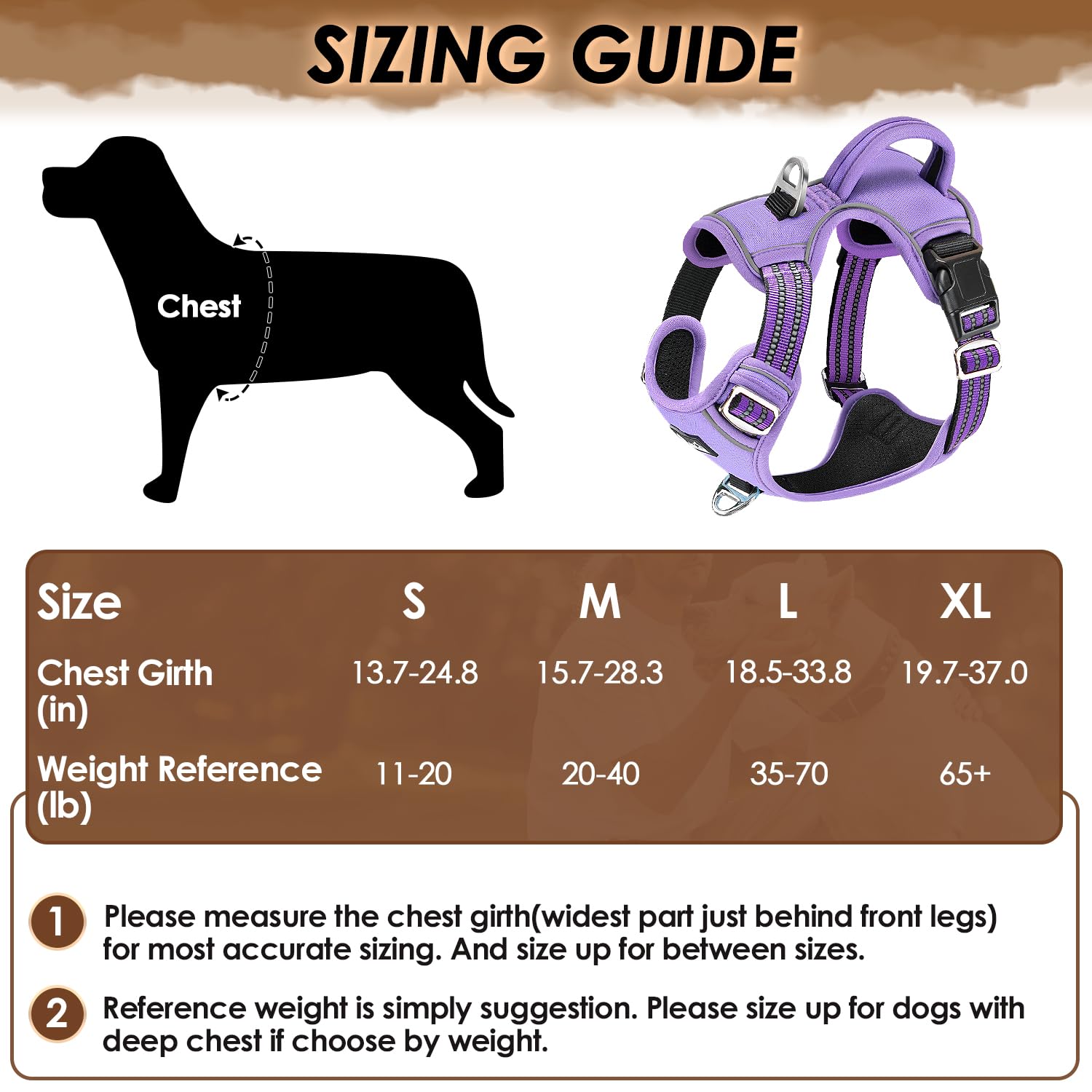 SlowTon dog harness back clip purple with secure leash attachment for casual strolling.