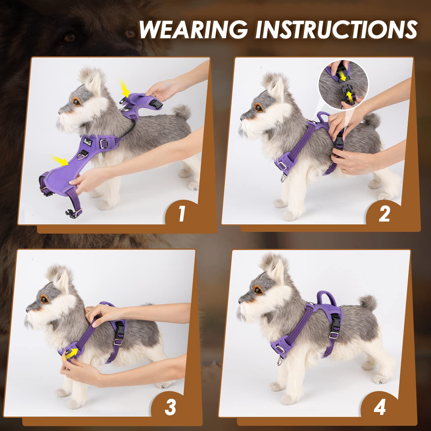 SlowTon breathable-oxford-mesh harness purple keeps dogs cool during activity.