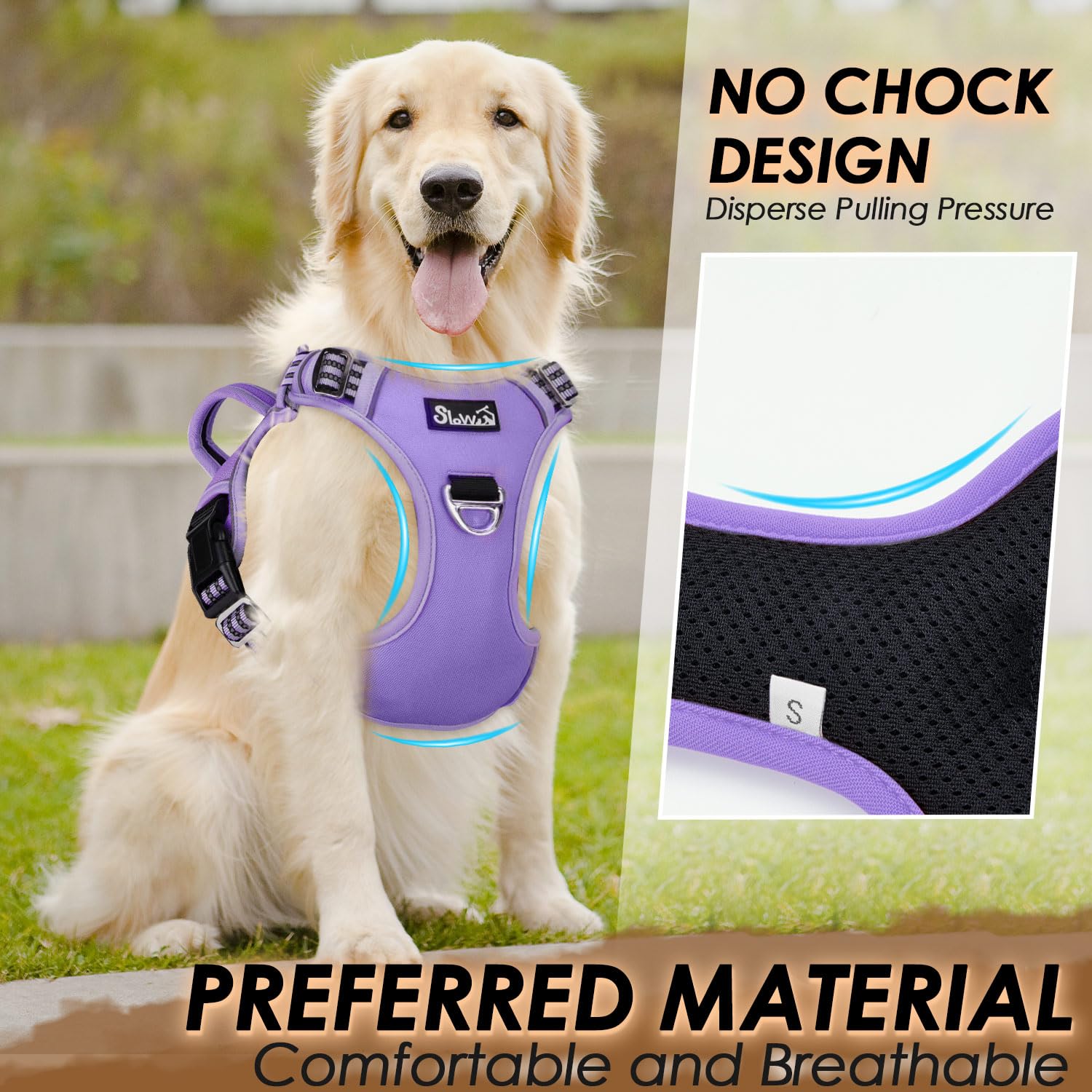 SlowTon dual-buckle harness purple provides extra security during outdoor adventures.