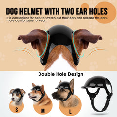 SlowTon dog helmet ear holes closeup for comfortable wear